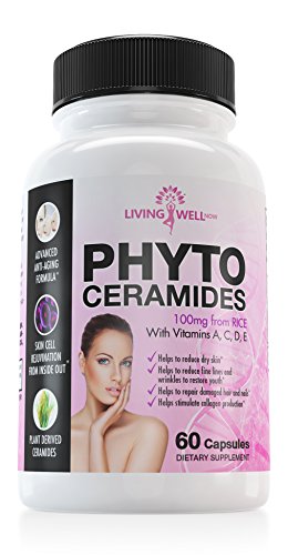 60 Phytoceramides Pills. Natural Anti Aging and Anti Wrinkle Supplement with ACDE. Promotes Skin Tightening & Cell Renewal. Plant-Derived Rice Based. Reduce Wrinkles, Fine Lines and Dry Skin