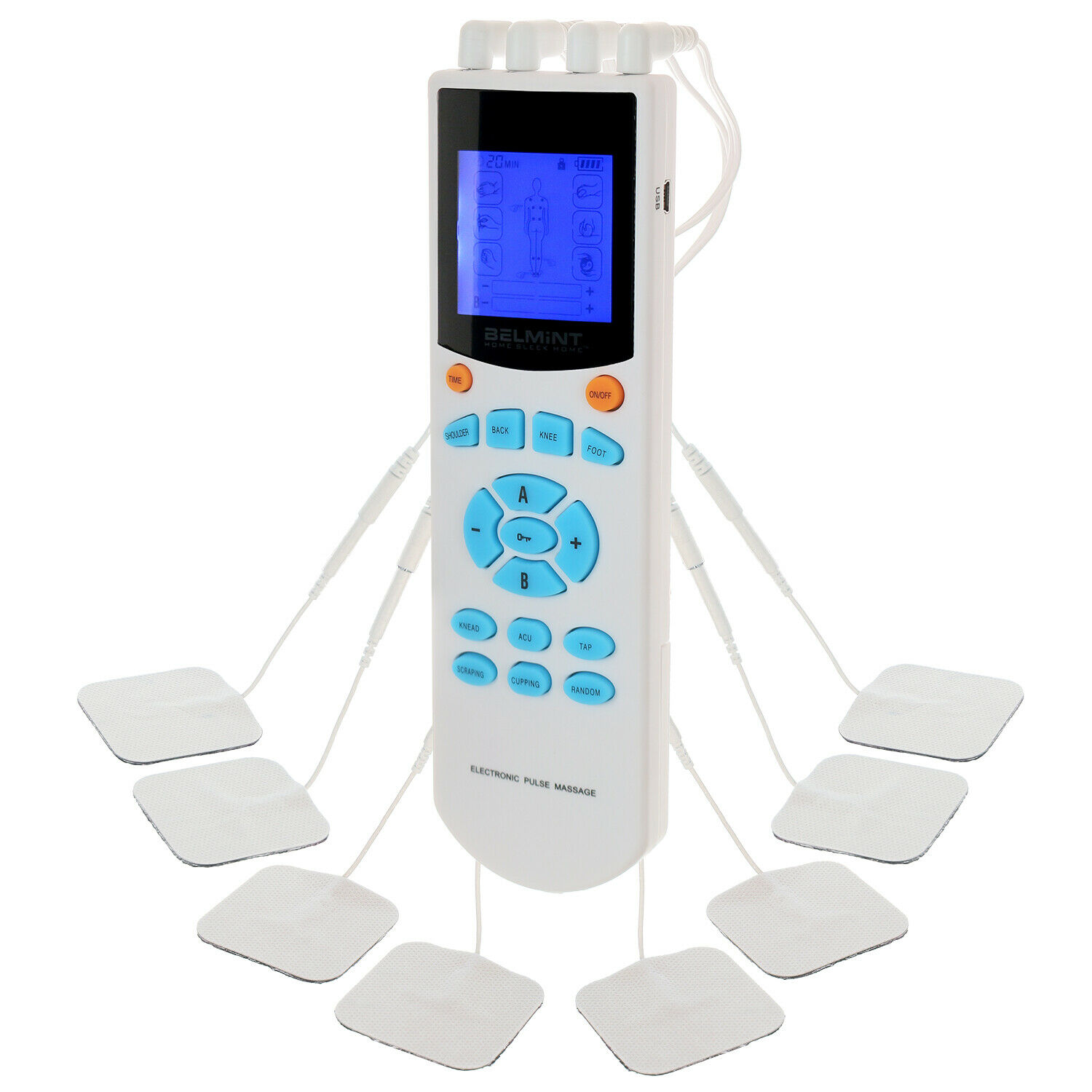 Tens Machine Unit Electrical Massager Pulse Muscle Stimulator Back Pain ...